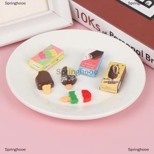 [COD] Springhooe 1ชุด1:12 dollhouse MINI Rainbow Ice Cream ช็อกโกแลต W/กล่องบรรจุภัณฑ์ของเล่นตกแต่ง