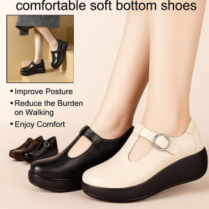 Flat Shoes For Women Mary Jane Leather Shoes Comfortable Low Heel Single Shoes Loafers Fashion Women Shoes