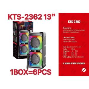 KTS-2430 Dual 4 inch Protable Bluetooh Speaker with wireless microphone Karaoke speaker