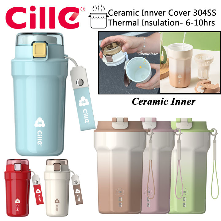 Cille 400ml/420ml Ceramic Liner 304SS Stainless Steel Vacuum Flask