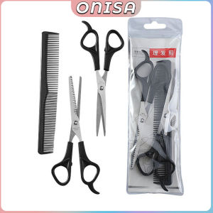 3Pcs Hair Cutting Scissors Set Multi-Purpose Haircut Scissors Kit with Comb Thinning & Flat Scissors Professional Styling Hair Tool