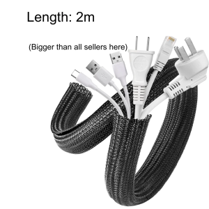2M 5M 10M Insulation Braided Sleeve 13mm-25mm PET Cables Protection Expandable Braided Sleeving Cables