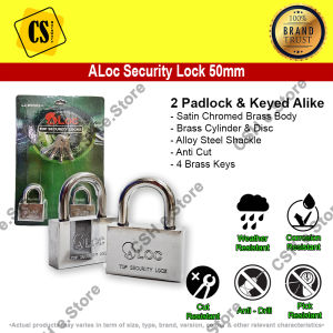 ALoc Security Padlock Lock 50mm Mangga Pintu Shackle 锁头 2 Key Alike Padlock Anti Saw Anti Drill