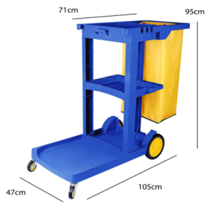 Multi Purpose Heavy Duty Restaurant Hotel Cleaning Trolley with Mop Broom Holder Housekeeping janitorial cleaning cart Janitor Cart Troli Restaurant Hotel 【COD&Local】