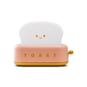 JIYAN2866 Adjustable Lighting Bread Toast Light Creative USB Rechargeable Table Light Cute Toaster Nightlight