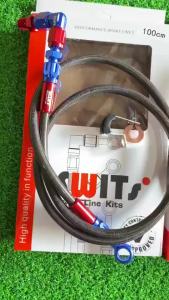 Swits Brake Hose Kit Durable 100cm Front 60cm Rear Motorcycle Brake Hose Silver