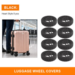 8Pcs Luggage Wheel Covers Full Wrap Silent Luggage Wheel Silicone Protective Anti-Wear & Anti-Slip High Elastic Penutup Roda Bagasi 行李轮保护套
