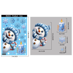 Decal Reuse Decorations Blue Snowflake Easy to Install and Remove Festive Atmosphere Creation
