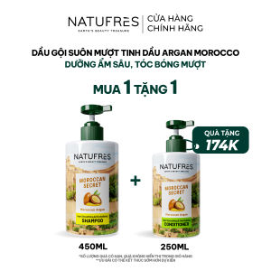 Dầu Gội Dưỡng Ẩm Sâu Tóc Bóng Mượt Dễ Vào Nếp Natufres Moroccan Secret Tinh dầu Argan Morocco - 250ml / 450ml