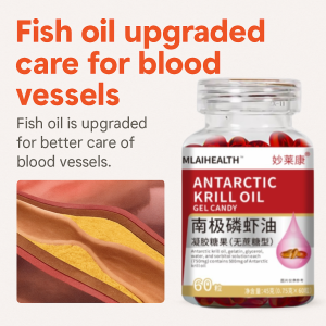 Antarctic Krill Oil Capsules with Astaxanthin Premium Omega-3 for Heart Brain Joint Support Highly Absorbable 60 Softgel Capsules