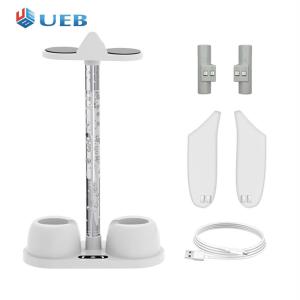 Trạm Sạc Bộ sạc điều khiển đèn RGB Máy tính để bàn VR đứng kính VR lưu trữ đứng cho Oculus/Meta Quest 3