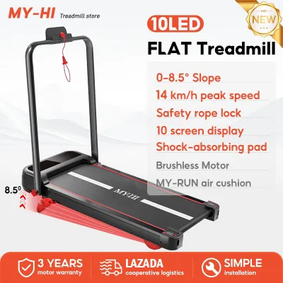 MY-HI Electric Treadmill Adjustable Angle Foldable Fitness Equipment Indoor Running