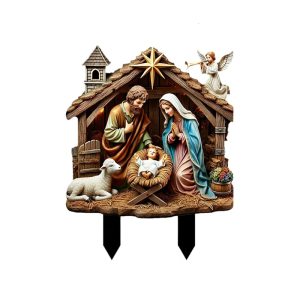 Holy Family Figurines Christmas Scene Decorations Tabletop Centerpieces Christmas Decorations for Home Garden Yard
