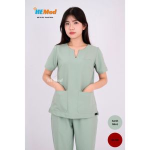 Bộ quần áo y tế/ Bộ scrub Nam/NỮ MÀU XANH MINT- chất cotton cao cấp mềm mại thấm hút mồ hôi - HEMed