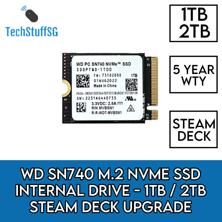 WD SN740 1TB/2TB SSD M.2 2230 PCIE 4.0 Internal Drive for Steam