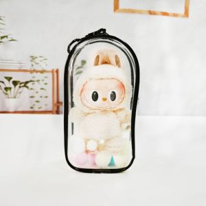 MUMU Transparent Doll Outdoor Bag Multicolor 17cm Labubu Doll Display Box Toy Plastic Storage Case 17cm Labubu Doll