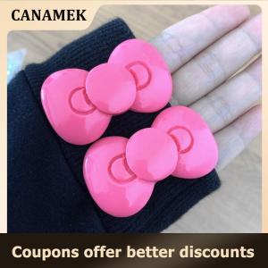 【 CANAMEK 】 Kawaii Bow Hairpin Hair Accessories Cute Girl Heart Side Clip Bangs Temperament Jewelry