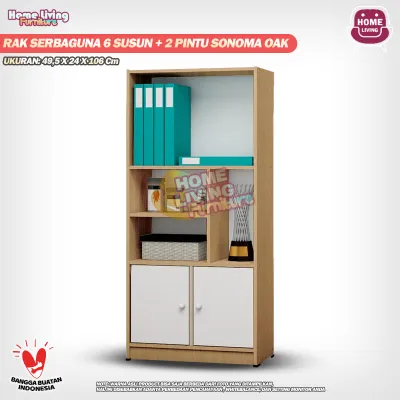 LEMARI RAK BUKU SERBAGUNA RSG 5 RAK KAYU TERBARU MURAH RAK 5 SUSUN DENGAN PINTU RAK SERBAGUNA RAK BUKU MURAH