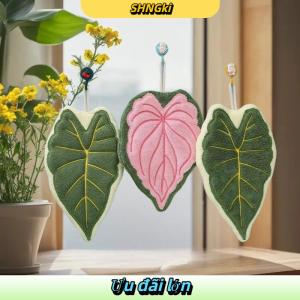 SHNGki Lá lau tay Khăn san hô Fluff khăn nhà bếp làm sạch hộ gia đình mềm thấm Sáng Tạo Treo phòng tắm khăn tay