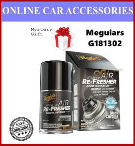 Meguiars G181302 Air Re-Fresher/Air Freshener Black Chrome Scent 2oz (Free Gift)