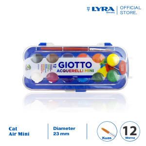 GIOTTO Cat Air Mini 23 MM 12 Warna Acquerelli Mini Watercolor Dengan Kuas LYR-352300