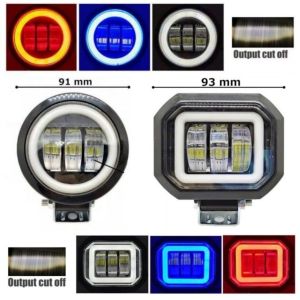 Lampu Tembak Sorot LED K30 3 Mata 30 Watt Bulat Kotak CWL Motor Mobil 4D Angel Eye Worklight