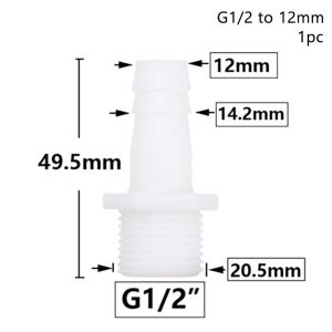 INNICE 1/10Pcs Pipe Fittings Hose Connector Drip Irrigation System 4/6/8/10/12/14/16/18/20mm Pipe Coupler Plastic 1/2 Inch Thread To Barb