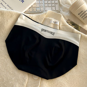 Ice Silk Seamless Color Matching Girl Underwear Breathable and Lightweight 3D Peach Butt Triangle Panties No Pinching 7A Antibacterial for Women