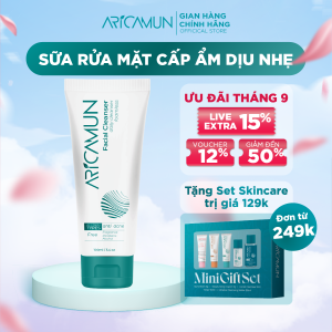 Sữa Rửa Mặt Không Xà Phòng Dịu Nhẹ Cho Da Nhạy Cảm - Mụn - Da Khô ARICAMUN Facial Cleanser 100ml