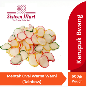 KERUPUK BAWANG OVAL RAINBOW RAW/MENTAH 1 x 500gr (SG)