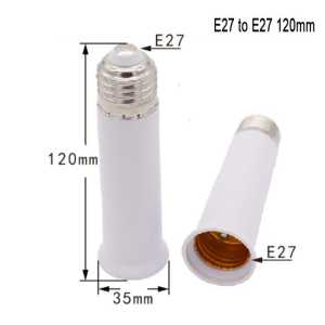 Sambungan Fitting Lampu Drat E27 / Panjang 65mm 95mm 120mm | Socket Sambungan Pemanjang Plafon Extension Fiting Dudukan Downlight Bohlam LED Bola Lampu / Lamp Holder Adaptor Drat E27 to E27