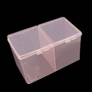 กล่องใส่สำลี ใส่อุปกรณ์เล็บ 2ช่อง หรือกล่องเอนกประสงค์