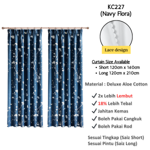 Curtain Langsir Tingkap Pintu Bilik Dapur Sliding Door Murah Hook Cangkuk Semi Blackout Tirai Kain 1 2 3 Panel 窗帘 YG#2