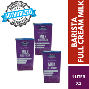 EMBORG Chef’s Selection Full Cream Milk 1L x12 | Rich Creamy Milk | Family-Sized for Home Cafe & Baking