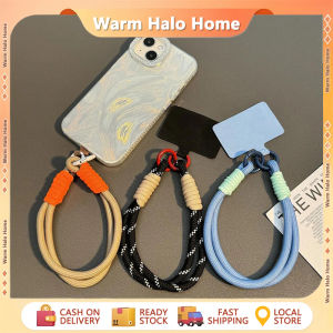 Black Short Mobile Phone Lanyard Mobile Phone Gasket Anti-loss Hand-woven Wrist Lanyard Keychain Mobile Phone Case Accessories