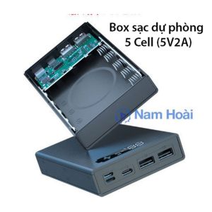 Box sạc dự phòng 5 cell pin 18650 5V2A - Mẫu mới nhất