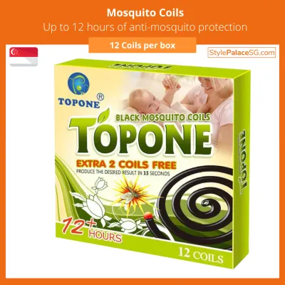 Less Smoky Mosquito Coils (12 coil per box) by Topone 12 hours protection