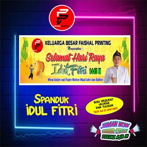 Spanduk Hari Raya Idul Fitri/ Spanduk Lebaran / Spanduk Idul Fitri / Banner Kustom Ukuran 100 x 50 cm
