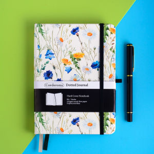 B6 hoa chấm Tạp Chí với dây chun bìa cứng 160GSM giấy dày Dot lưới máy tính xách tay