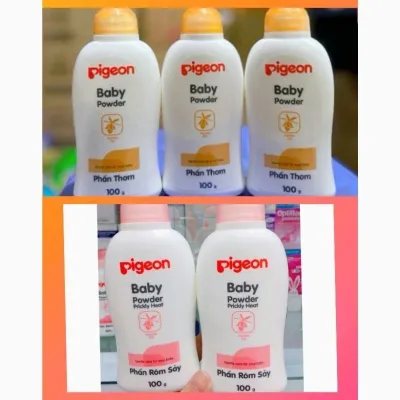 Phấn Rôm Sảy Phấn Thơm Pigeon Baby Powder 100g Hồng Vàng Bảo Vệ Làn Da Bé