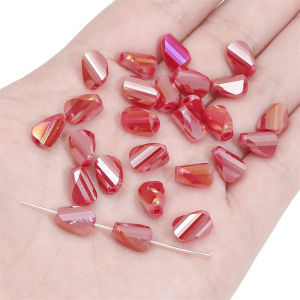 10pcs 6x9mm Glass Colored Faceted Irregular Beads for DIY Jewelry Making Bracelets Necklace Crafts Accessories