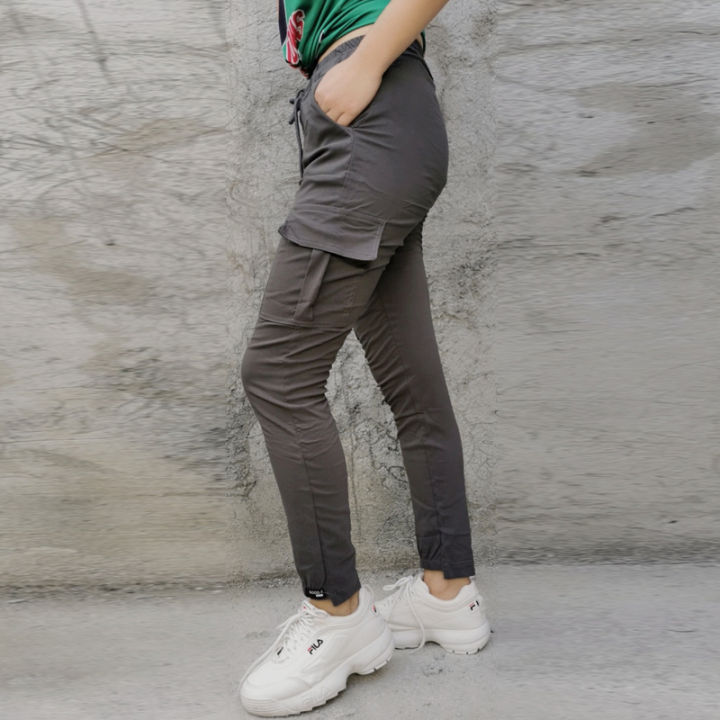 New Ladies Korean Cargo Pants 4POCKET Stretchable Cotton | Lazada PH