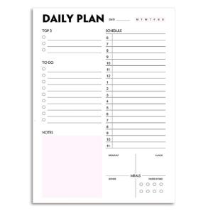 Daily Planner Notepads Meal Fitness Planner Tracking Journal with 60 Sheets For Workout Reading Meal Scheduling Planning