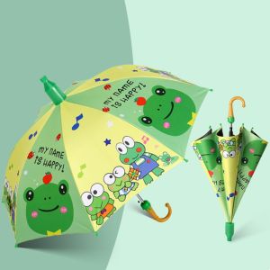 Sanrio Children Umbrella Cartoon with Reflective Strip Long Umbrella Kuromi Melody Cinnamoroll Kawaii Ultraviolet Proof Parasol