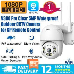 V380 Pro CCTV Camera HD 1080P 5MP IP67 Outdoor CCTV Camera Connect Cellphone Remote Control Waterproof Night Vision Smart Auto Tracking Two-way Audio with Voice Security