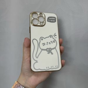 IPH 7 8 Se 2020 7 Plus 8 Plus X Xs Xs Max 11 11 Pro 11 Pro Max 12 12 Pro 12 Pro Max 13 13 Pro 13 Pro Max 14 14 Pro 14 Pro Max 15 15 Plus 15 Pro 15 Pro Max 16 16 Plus 16 Pro 16 Pro Max cat sticker electroplated soft case cover fon casing 猫猫贴纸电镀手机壳