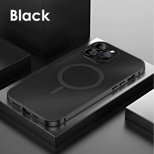 [Junqihub] Metal Magnetic Matte Case For iPhon 15 16  17 Pro Max 15Plus  For  Cover  Alloy Film Aluum Frame Wireless Charging