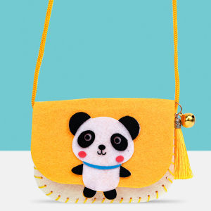 Kids Handmade DIY Toys Cloth Crossbody Bag Craft Kits Non-woven Weaving Early Education DIY Felt Kit Tote Bag Material Animals Craft Kit Basic Sewing for Kids Girl Toys Kids Craft Toy Kids Sew Projects Handmade Bag