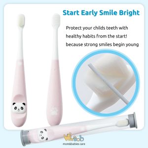 Hntob 2-8Y Soft-Bristled Toothbrush Multi-Bristle Panda Canned Baby Kids Oral Cleaner