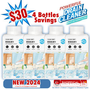 New 2024 Clogged Blocked Choked Pipe Dredging Agent [Bundle of 2] Alkaline Solvent Detergent Kitchen Sewer Bathroom Toilet Cleaning Tools Pipeline Sink Drain Cleaner Fast Acting